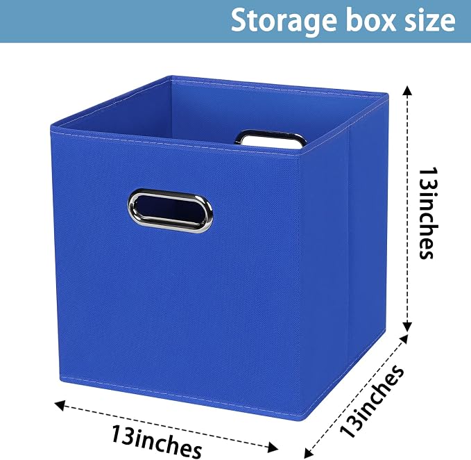 Black Fabric Cubby Storage Bins, Cube Organizer Bin Foldable Storage Boxes - Image 2