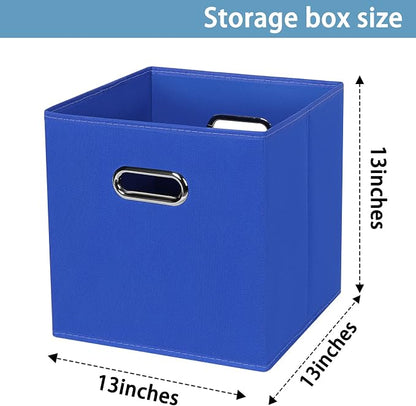 Black Fabric Cubby Storage Bins, Cube Organizer Bin Foldable Storage Boxes - Image 2