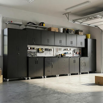 12-Piece Heavy Duty Steel Garage Cabinet System | All-in-One Modular Garage by VIYET