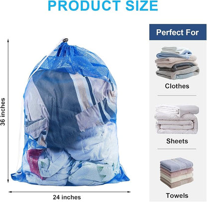 2 Pack Large Mesh Laundry Bags, Machine Washable Laundry Bag - Image 2