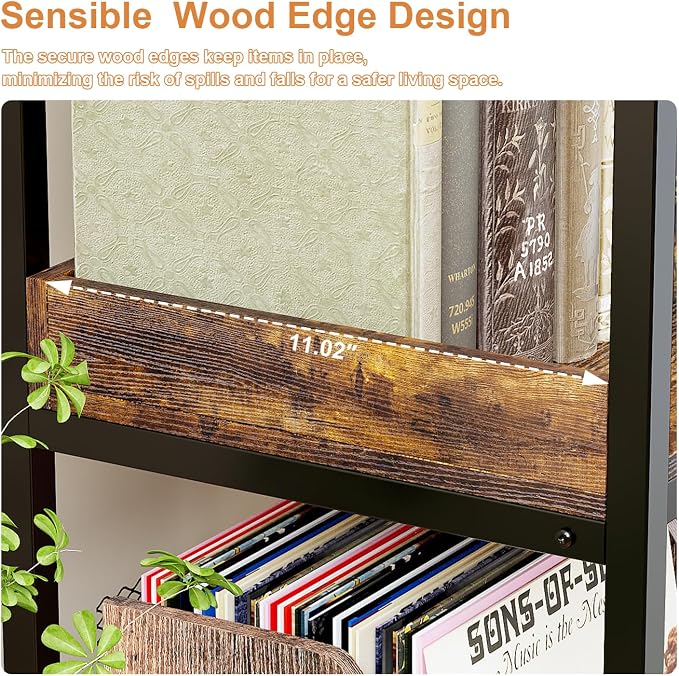 KOUSEI Bookshelf 5-Tier, L-Shaped Reversible Corner Bookshelf, Home Office - Image 8