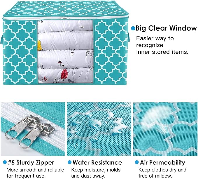 WISELIFE Storage Bags 100L 8-Pack Large Blanket Clothes Organization and - Image 5