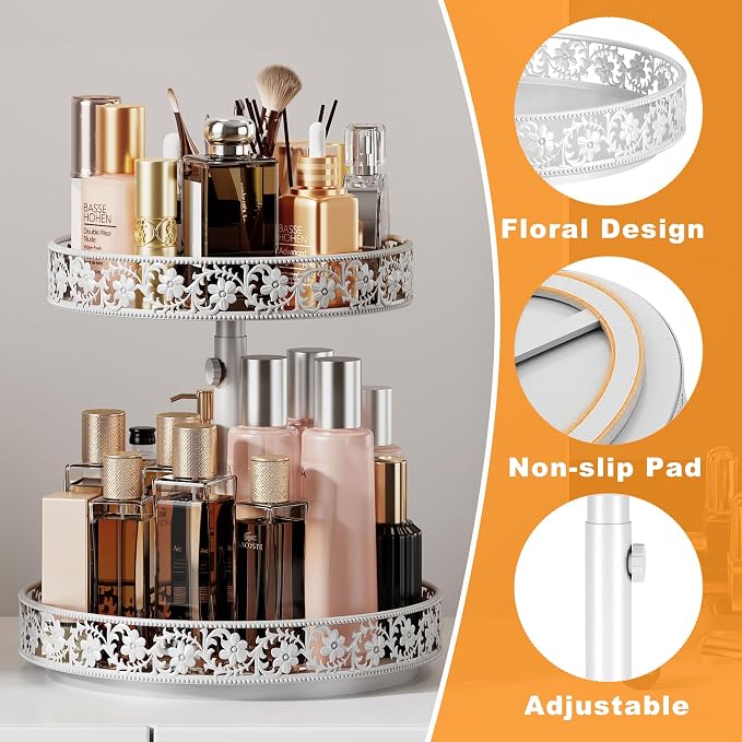 2 Tier Lazy Susan Organizer Turntable, 12 Inch, Easy Assembly & Cleaning - Image 4