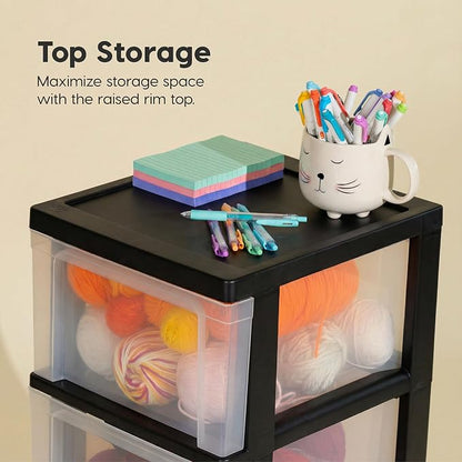 IRIS USA 3-Drawer Slim Narrow Storage Organizer Rolling Cart, school supplies - Image 5