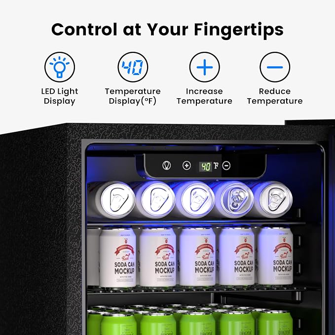 Wine Cooler, 26 Bottle 95 Can Mini Wine Fridge - Image 4