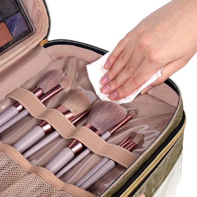 Makeup Bag Women, 8.8L Large Cosmetic Train Case, Make up Bags Organizer Box - Image 7