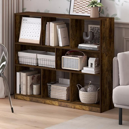 Furinno DALY Book Shelf, 8-Cube Bookshelf, Horizontal Cube Storage Organizer - Image 2