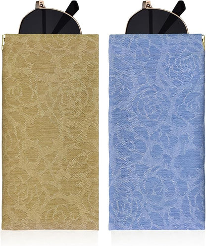 Double Eyeglass Case Soft Dual Glasses Case by FLYINGMAGE
