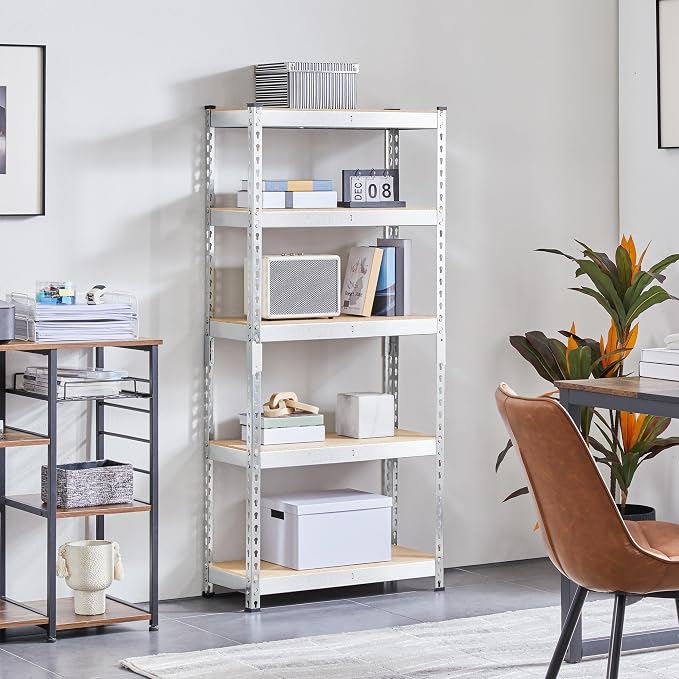 Topeakmart 5-Tier Utility Shelves, Metal Storage Shelves, Adjustable Shelving - Image 5