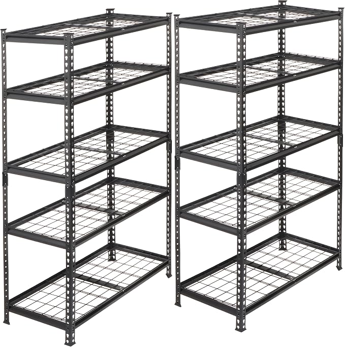 GDFStudio 5-Tier Storage Shelves Set of 2, Adjustable Garage Storage Racks - Image 4