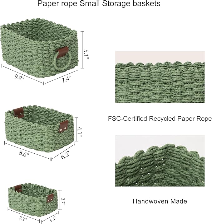 Small baskets for Organizing, Cute woven Storage basket - Image 7
