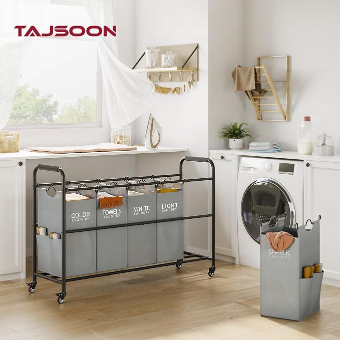 Tajsoon Laundry Sorter, Laundry Hamper 5 Section - Image 2