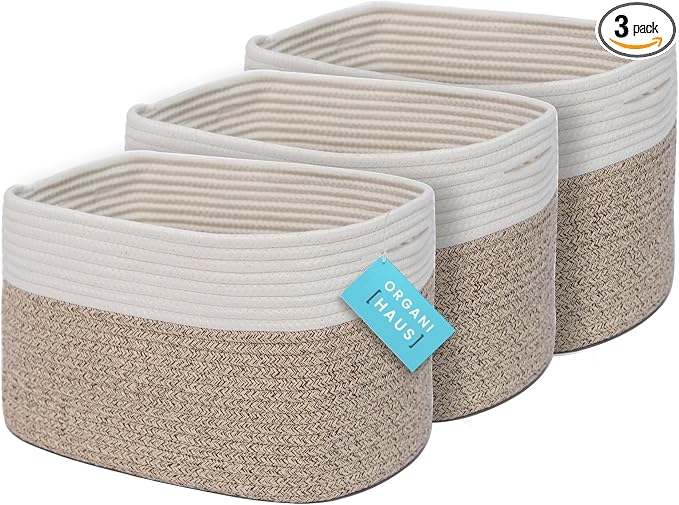 OrganiHaus Set of 3 Woven Storage Baskets by OrganiHaus