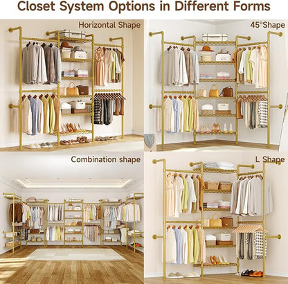 ONBRILL H3 Expandable Wall Mounted Closet System, 5.4FT-8.1FT Closet Organizer - Image 6