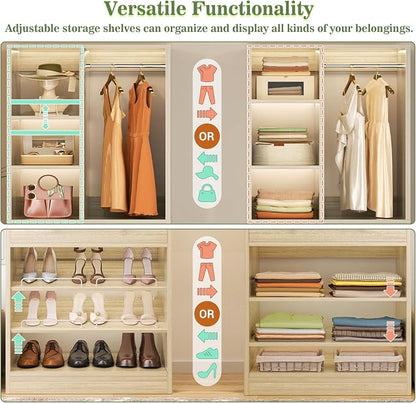 Besiost Closet System, Can Fit 120"/10FT Walk-in Closets Systems, Free Standing - Image 5