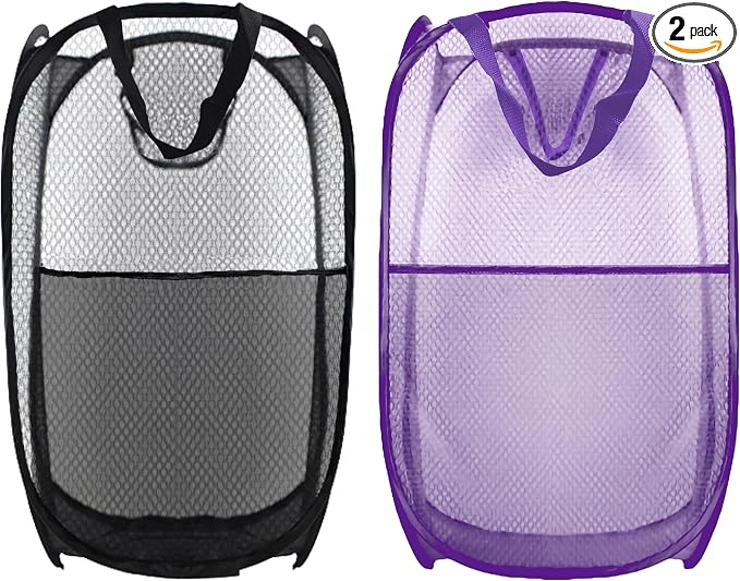 Collapsible Pop Up Laundry Hamper, Extra Large Mesh Foldable Laundry Basket Bag by BuyongwantJewelry