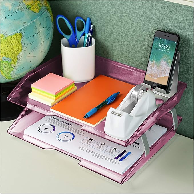 Acrimet Facility 2 Tier Letter Tray, Side Load, Letter Size/A4, Desktop File - Image 3