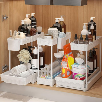 Sevenblue 3 Pack Multi-Purpose Pull-Out Storage Organizers, 2-Tier L-Shaped - Image 7