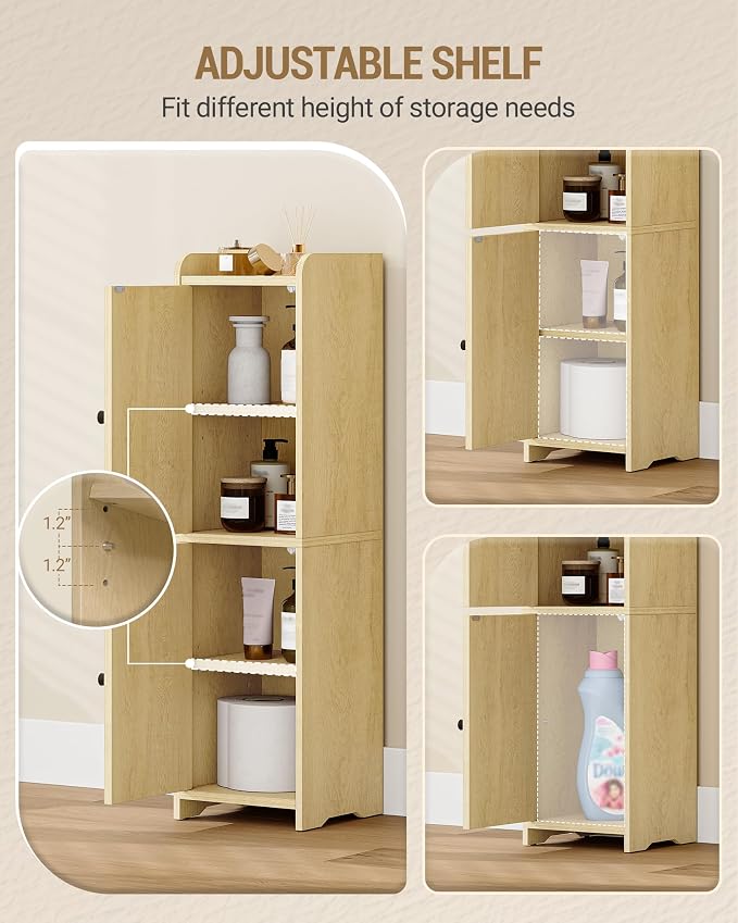 Hzuaneri Bathroom Storage Cabinet, Small Corner Floor Cabinet - Image 5