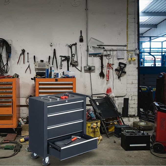 Metal Rolling Tool Box Organizer | Lockable Tool Chest - Image 7