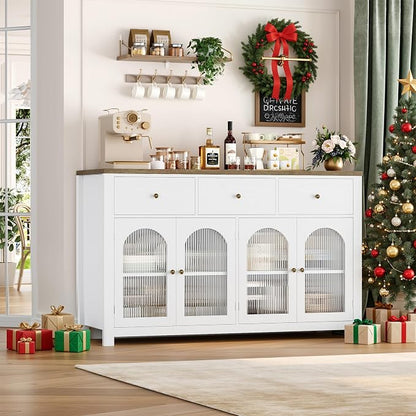 FINETONES Buffet Cabinet with Storage, 55.1" Large Sideboard Buffet Cabinet - Image 2
