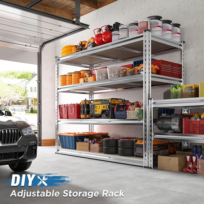 REIBII Garage Shelving, 4 Tier Storage Shelves Load 2000LBS, Adjustable Garage - Image 6