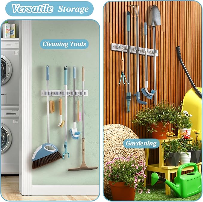 White Broom Holder Wall Mount - Image 4