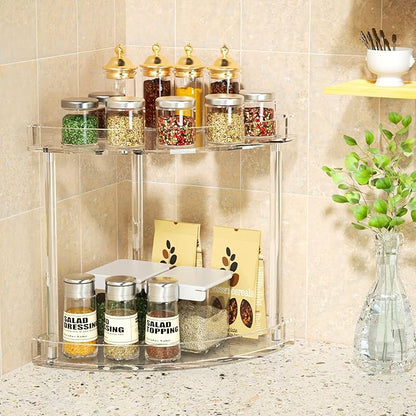 NPPLUS 2 Tier Acrylic Bathroom Counter Organizer, 2-Tier Corner Storage Shelf - Image 4