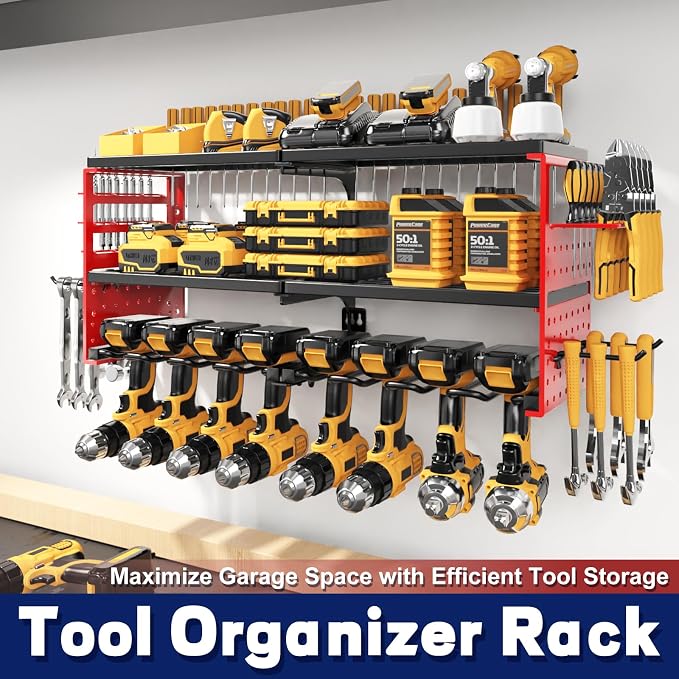 Power Tool Organizer Wall Mount, 300Lbs Load 3 Layer Heavy Duty Metal Tool Shelf - Image 7