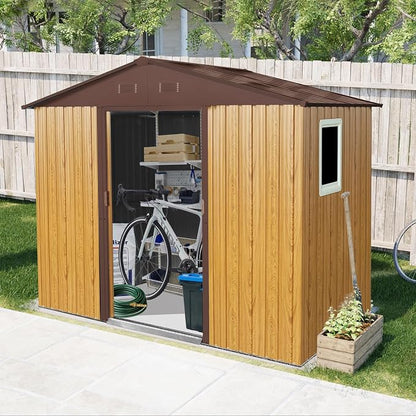 Outdoor Metal Storage Shed Window Ventilation Foundation Frame Waterproof - Image 2