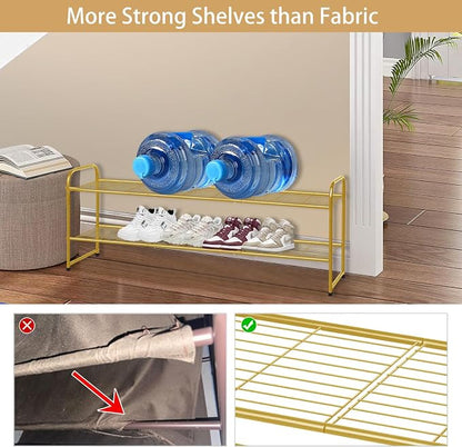 KEETDY 2-Tier Long Shoe Rack for Closet Metal Shoe Organizer for Entryway - Image 4