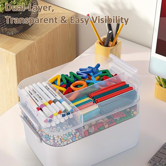 3-Layer Plastic Craft Organizers and Storage Box - Image 5