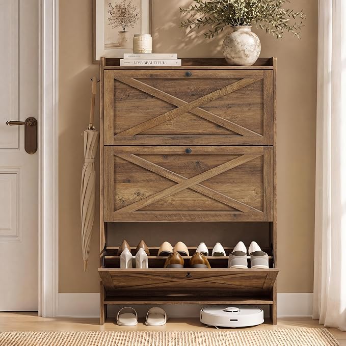 VASAGLE Shoe Storage Cabinet Organizer by VASAGLEbySONGMICSHOME