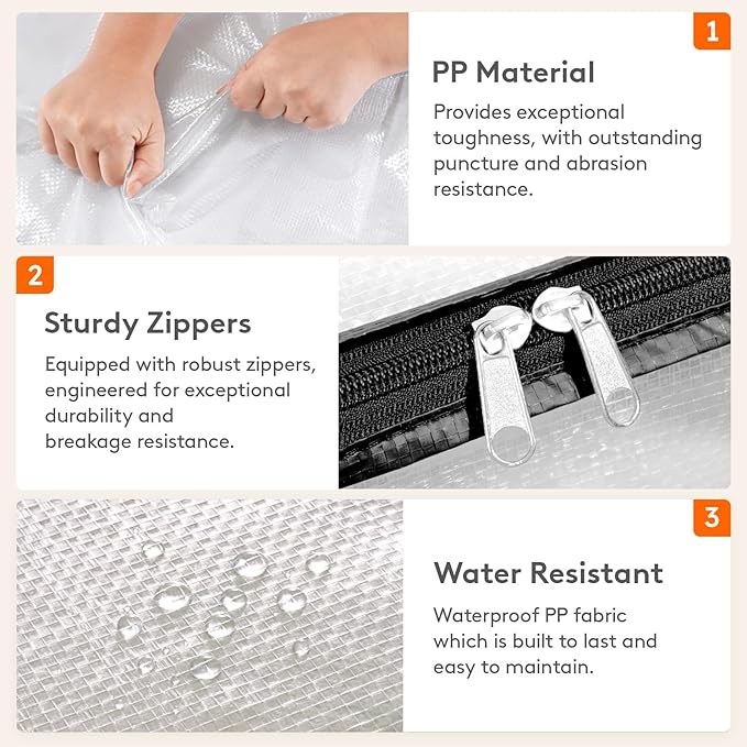 Lifewit 2 Pack Clear Blanket Storage Bags, Foldable Plastic Clothes Organizer - Image 4