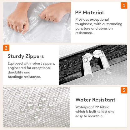 Lifewit 2 Pack Clear Blanket Storage Bags, Foldable Plastic Clothes Organizer - Image 4