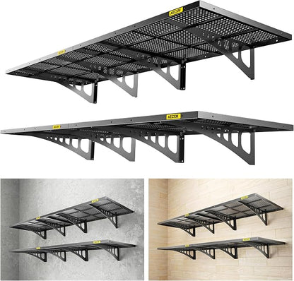 4-Pack 2x3ft Adjustable Garage Wall Shelving 1120lbs Load Capacity Heavy Duty by AECXM