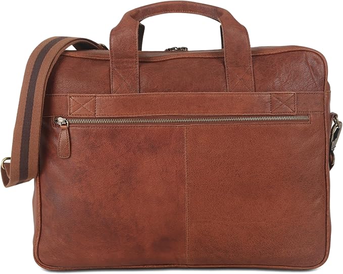 Leather briefcase 18 Inch Laptop Messenger Bags - Image 8