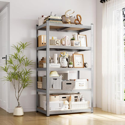 Yaheetech 5-Tier Heavy Duty Storage Shelves 35.5" W x 16" D x 71" H Silver | - Image 9