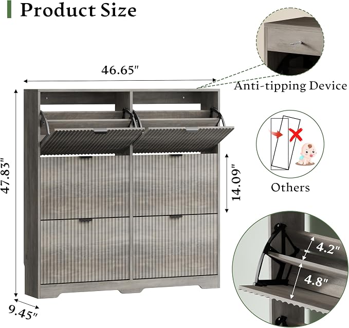 Xixini Shoe Storage Cabinet for Entryway - Image 2