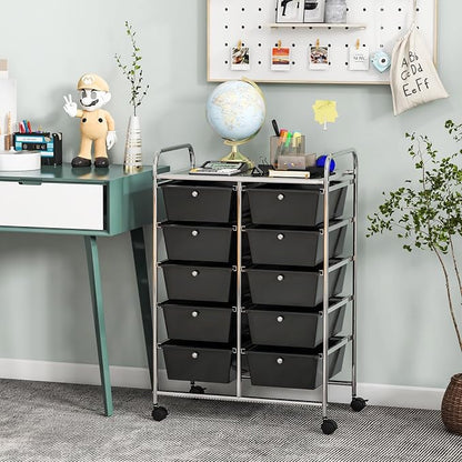 Giantex 10 Drawers Rolling Cart, Classroom Organizers, Storage Cart - Image 4
