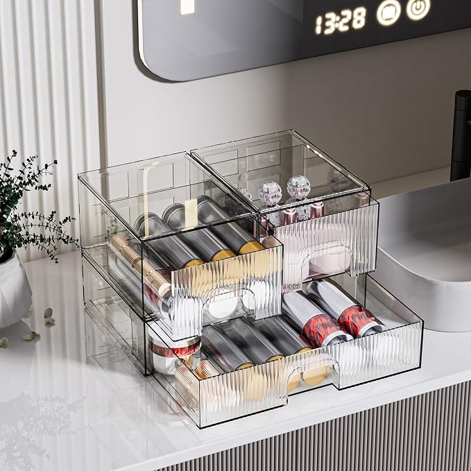 ZHIAI 3 Pack Clear Stackable Cosmetic Organizer - Image 5