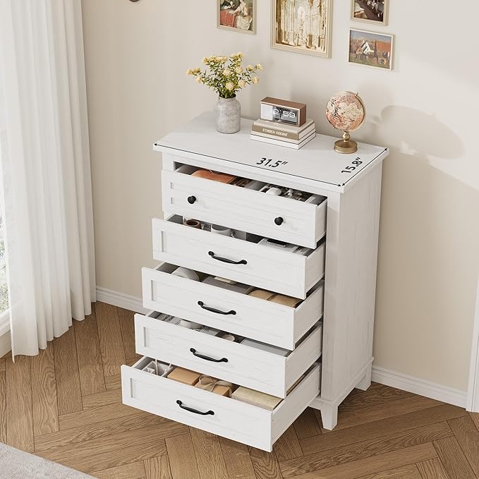 GarveeHome 5 Dresser for Bedroom, 41.3 in Tall Vertical Drawer Dresser - Image 5