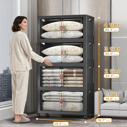UAMFURI Stackable Storage Bins, 700QT Collapsible Drawers - Image 2