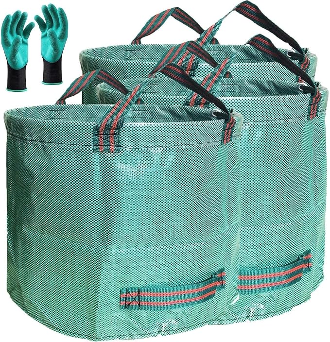 Professional 3-Pack 106 Gallon Large Lawn Garden Bags Reusable Yard Waste Bags by TespherCreationsforGardeningYardWorkandLawnsCareOutdoorActivitiesRVCampingTrips