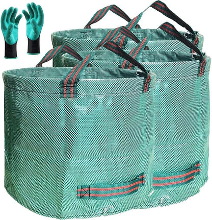 Professional 3-Pack 106 Gallon Large Lawn Garden Bags Reusable Yard Waste Bags by TespherCreationsforGardeningYardWorkandLawnsCareOutdoorActivitiesRVCampingTrips