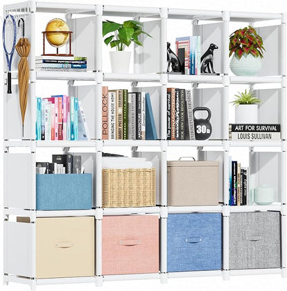 Mavivegue 16 Cube Storage Organizer Book Shelf, Metal Cube Bookshelf, DIY by Mavivegue