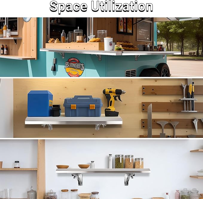 Folding Concession Shelf 24" x 12" - Image 5