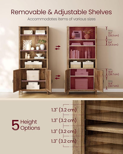 VASAGLE Liry Collection Farmhouse Bookshelf, 6-Tier Bookcase - Image 4