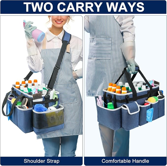 Cleaning Caddy Bag, Extra Large Cleaning Supplies Organizer - Image 5