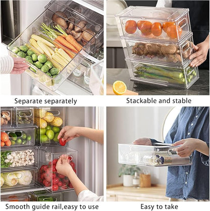 MANO Fridge Drawer Pull Out Stackable Bins - Image 3